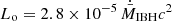 $ L_{\mathrm{o}}=2.8\times 10^{-5}\,\dot{\bar M}_{\mathrm{IBH}}c^2 $