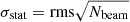 $$ \begin{aligned} \sigma _{\rm stat} = \mathrm{rms} \sqrt{{N_{\rm beam}}} \end{aligned} $$