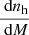 $ \frac{{\text{ d}}n_{\mathrm{h}}}{{\text{ d}}M} $