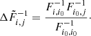 $$ \begin{aligned} \Delta \tilde{F}^{-1}_{i,j} = \frac{F^{-1}_{i,i_0} F^{-1}_{i_0,j}}{F^{-1}_{i_0,i_0}}\cdot \end{aligned} $$