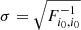 $ \sigma=\sqrt{F^{-1}_{i_0,i_0}} $