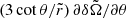 $ \left(3 \cot{\theta} /\tilde{r} \right) \partial \delta \tilde{\Omega} / \partial \theta $