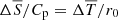 $ \Delta \overline{S} / C_{\mathrm{p}} = \Delta \overline{T} / r_0 $