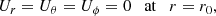 $$ \begin{aligned} U_r = U_{\theta } = U_{\phi } = 0 \quad \mathrm{at} \quad r = r_0 ,\end{aligned} $$