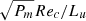 $ \sqrt{P_m} Re_c / L_u $