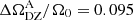 $ \Delta \Omega_{\mathrm{DZ}}^{\mathrm{A}}/\Omega_0 = 0.095 $