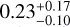 $0.23_{- 0.10}^{+ 0.17}$