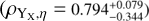 $({\rho_{{{\rm{Y}}_{\rm{X}}},\eta}} = 0.794_{- 0.344}^{+ 0.079})$