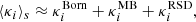 $$ \begin{aligned} \langle \kappa _i\rangle _s \approx \kappa _i^\mathrm{Born}+\kappa _i^\mathrm{MB}+\kappa _i^\mathrm{RSD}, \end{aligned} $$