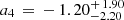 $ a_4\,=\,-\,1.20^{+\,1.90}_{-2.20} $