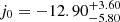 $ j_{0}=-12.90^{+3.60}_{-5.80} $