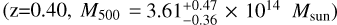 $3.61_{- 0.36}^{+ 0.47} \times {10^{14}}{M_{{\rm{sun}}}}),$