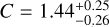 $C = 1.44_{ - 0.26}^{ + 0.25}$