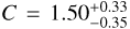 $C = 1.50_{ - 0.35}^{ + 0.33}$