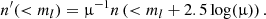 $$ \begin{aligned} n^{\prime }(<m_l) = \upmu ^{-1} n\left( < m_l+2.5\log (\upmu )\right) . \end{aligned} $$