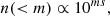 $$ \begin{aligned} n( < m) \propto 10^{ms} , \end{aligned} $$