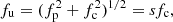 $$ \begin{aligned} f_{\rm u} = (f_{\rm p}^2 + f_{\rm c}^2)^{1/2} = s f_{\rm c}, \end{aligned} $$