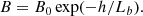 $$ \begin{aligned} B = B_0 \exp (-h/L_b). \end{aligned} $$