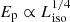 $ E_{\mathrm{p}}\propto L_{\mathrm{iso}}^{1/4} $