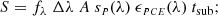 $$ \begin{aligned} S = f_\lambda \ \Delta \lambda \ A \ s_{\scriptscriptstyle P} (\lambda ) \ \epsilon _{\scriptscriptstyle PCE}(\lambda ) \ t_\mathrm{sub} ; \end{aligned} $$