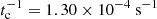 $ t_\mathrm{c}^{-1} = 1.30\times10^{-4}\ {\rm s}^{-1} $