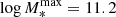 $ \log M^{\mathrm{max}}_* = 11.2 $