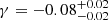 $ \gamma = -0.08^{+0.02}_{-0.02} $
