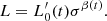 $$ \begin{aligned} L = L^{\prime }_{0}(t) \sigma ^{\beta (t)}. \end{aligned} $$