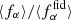 $ \langle f_\alpha \rangle/ \langle f^\mathrm{fid}_\alpha \rangle $