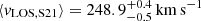 $ \langle \mathit{v}_{\mathrm{LOS,S21}}\rangle=248.9_{-0.5}^{+0.4}\,\mathrm{km\,s}^{-1} $