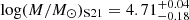 $ \log(M/M_{\odot})_{\mathrm{S21}}=4.71_{-0.18}^{+0.04} $