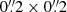 $ 0{{\overset{\prime\prime}{.}}}2 \times 0{{\overset{\prime\prime}{.}}}2 $