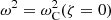 $ \omega^2 = \omega_{\rm C}^2(\zeta =0) $