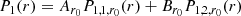 $$ \begin{aligned} P_1(r) = A_{r_0} P_{1,1,r_0}(r) + B_{r_0} P_{1,2,r_0}(r) \end{aligned} $$