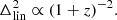 $$ \begin{aligned} \Delta ^2_{\rm lin} \propto (1+z)^{-2}. \end{aligned} $$