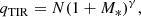 $$ \begin{aligned} q_{\rm TIR} = N(1+M_*)^{\gamma }, \end{aligned} $$