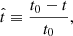 $$ \begin{aligned} \hat{t} \equiv \frac{t_0-t}{t_0}, \end{aligned} $$