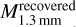 $M_{1.3\,{\rm{mm}}}^{{\rm{recovered}}}$