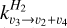 $k_{{v_3} \to {v_2} + {v_4}}^{{H_2}}$