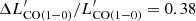 $ \Delta L^\prime_\mathrm{CO(1{-}0)}/L^\prime_\mathrm{CO(1{-}0)} = 0.38 $