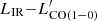 $ L_{\mathrm{IR}}{-}L^\prime_\mathrm{CO(1{-}0)} $