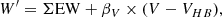 $$ \begin{aligned} \begin{aligned} W^\prime = \Sigma \mathrm{EW} + \beta _V \times (V-V_{HB}), \end{aligned} \end{aligned} $$