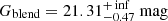 $ {G_{\text{blend}}}=21.31_{-0.47}^{+\inf}\ \mathrm{mag} $