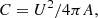 $$ \begin{aligned} C = U^{2}/4 \pi A, \end{aligned} $$