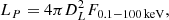 $$ \begin{aligned} L_P = 4\pi D_L^2 F_{0.1{-}100\,\mathrm{keV} }, \end{aligned} $$