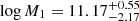 $ \log{M}_1=11.17^{+0.55}_{-2.17} $