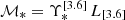 $ \mathcal{M}_{*} = \Upsilon_{*}^{[3.6]}\,L_{[3.6]} $