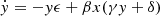 $$ \begin{aligned} \dot{y}&= -y\epsilon + \beta x(\gamma y+\delta ) \end{aligned} $$