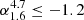 $ \alpha_{1.6}^{4.7} \le -1.2 $