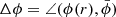 $ \Delta \phi = \angle (\phi(r), \bar \phi) $